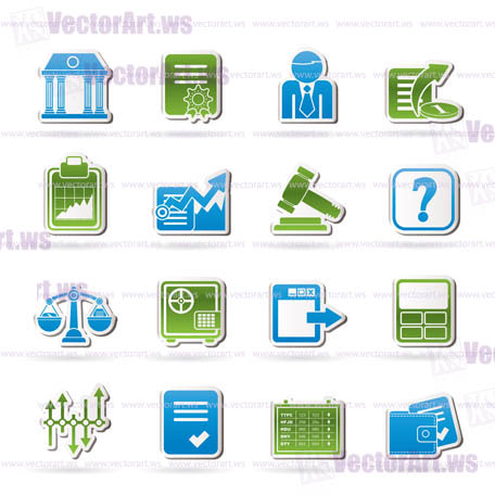 Stock exchange and finance icons - vector icon set
