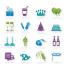 birthday and party icons - vector icon set