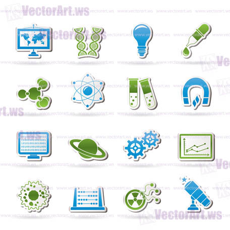 science, research and education Icons - Vector Icon set