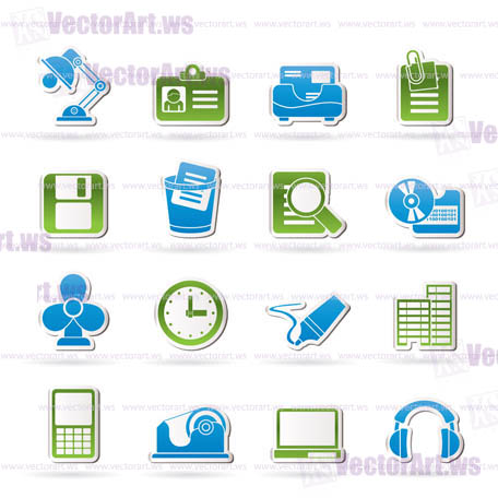 Office and business icons - vector icon set