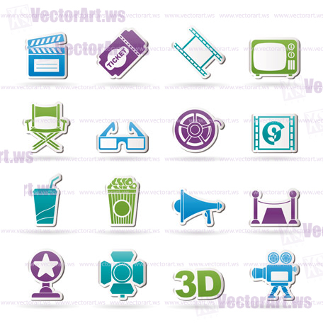 Cinema and Movie icons- vector icon set