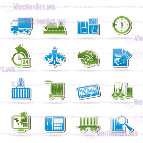 shipping and logistics icons - vector icon set