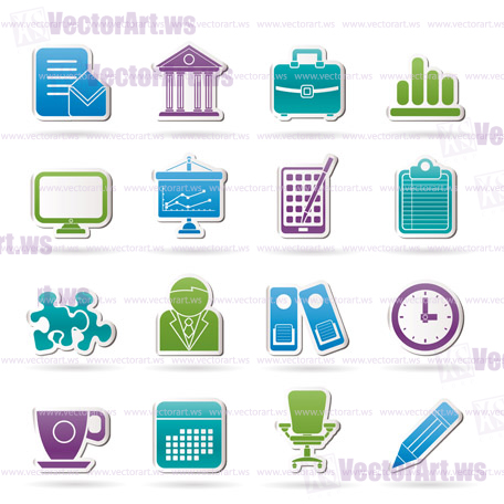 Business and office icons - vector icon set