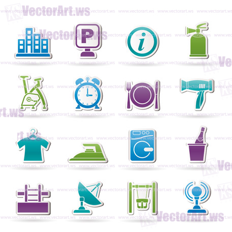 Hotel and travel icons - vector icon set