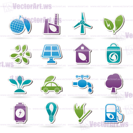 Green, Environment and ecology Icons - vector icon set