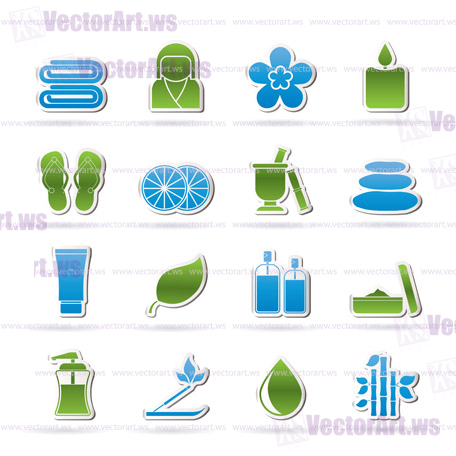 Spa objects icons - vector icon set