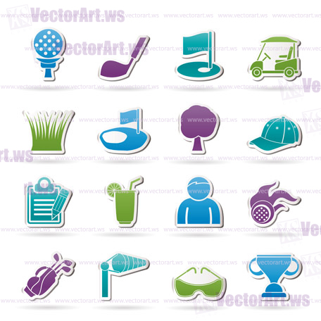 golf and sport icons - vector icon set