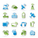 wireless and technology icons - vector icon set