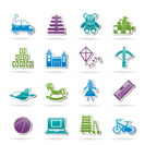 different kind of toys icons - vector icon set