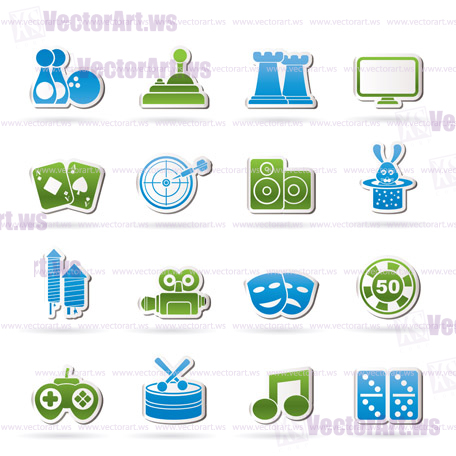 entertainment objects icons - vector icon set