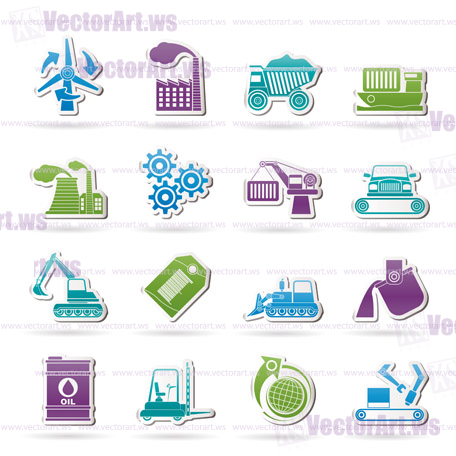 different kind of business and industry icons - vector icon set