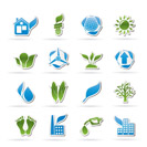 environment and nature icons - vector icon set