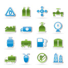 Natural gas objects and icons - vector icon set