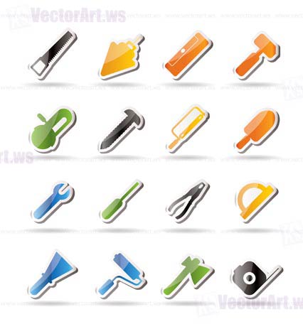 Construction and Building Tools icons - Vector Icon Set