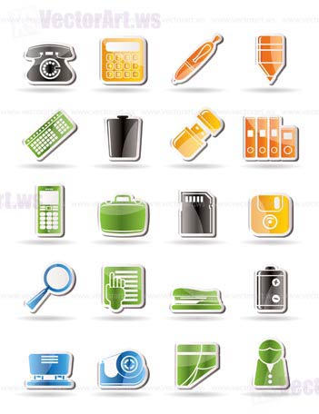 Simple Office tools Icons vector icon set 3