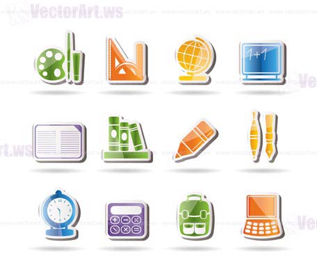 School and education icons - vector icon set