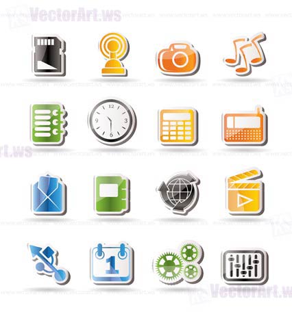 Phone  Performance, Internet and Office Icons - Vector Icon Set