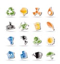 Simple Ecology and Recycling icons - Vector Icon Set