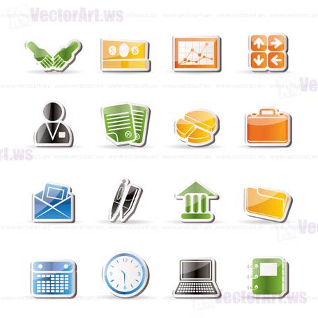 Simple Business and office icons - Vector Icon Set