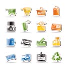 Simple Online Shop icons - Vector Icon Set