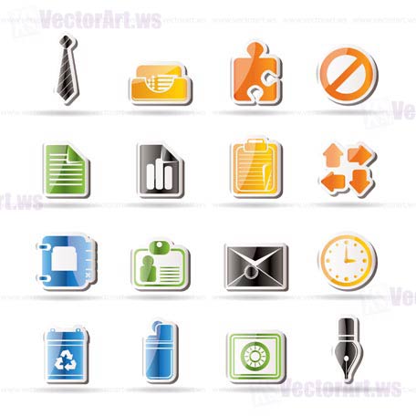 Simple Business and Office Icons - Vector Icon Set