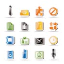 Simple Business and Office Icons - Vector Icon Set