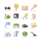 Simple Sports gear and tools icons - vector icon set