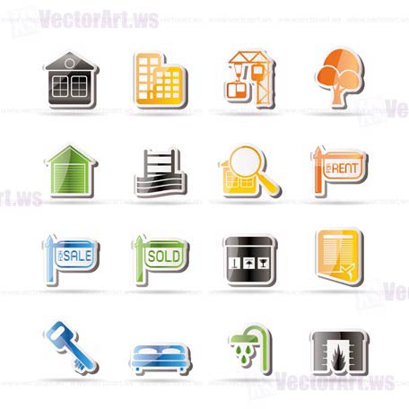 Simple Real Estate Icons - Vector Icon Set