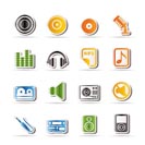 Simple Music and sound Icons Vector Icon Set