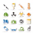 collection of  medical themed icons and warning-signs - Vector Icon Set