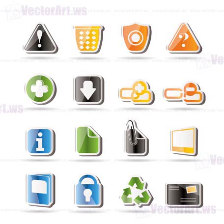 Simple Web site and computer Icons - Vector Icon Set