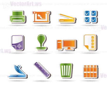 Print industry Icons - Vector icon set