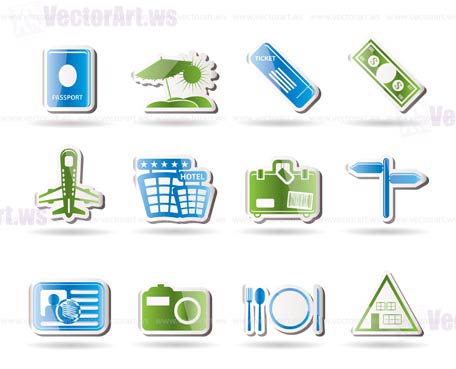 Simple Travel and trip Icons- Vector Icon Set