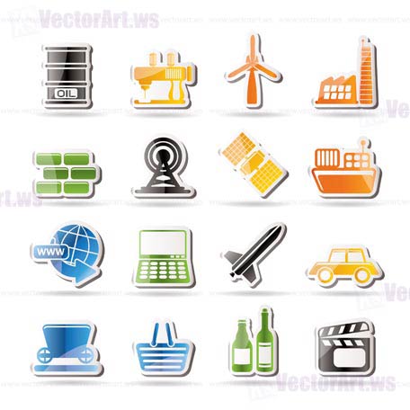 Simple Business and industry icons - Vector Icon Set