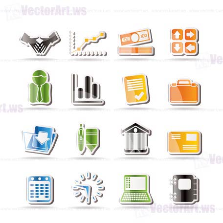 Simple Business and Office icons - Vector Icon Set