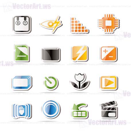 Digital Camera  Performance - Vector Icon Set