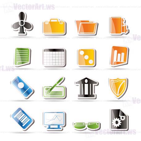 Simple Business and Office Icons - Vector Icon Set 2