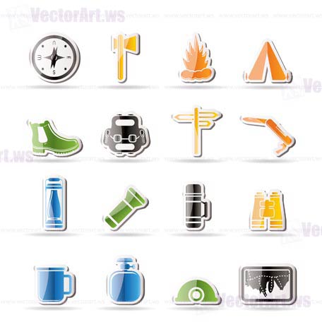 Simple Tourism and Holiday Vector Icon Set