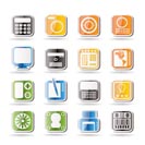 Hi-tech and technology equipment - vector icon set 4