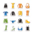 Simple Clothing and Dress Icons - Vector Icon Set