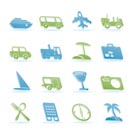 Travel, transportation, tourism and holiday icons - vector icon set