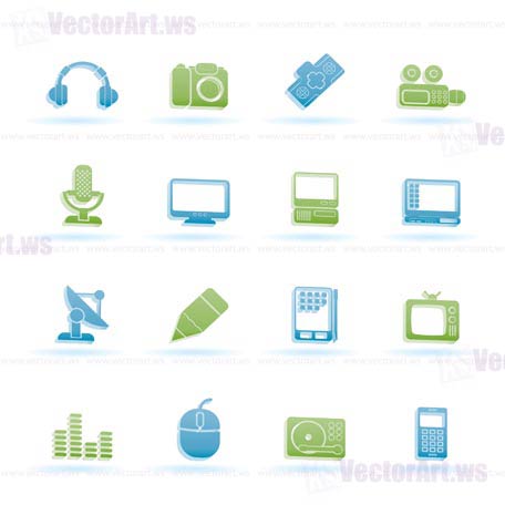 Media equipment icons - vector icon set