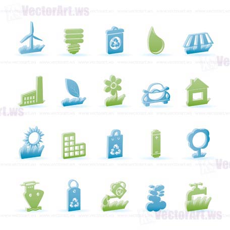 Ecology and nature icons - vector icon set