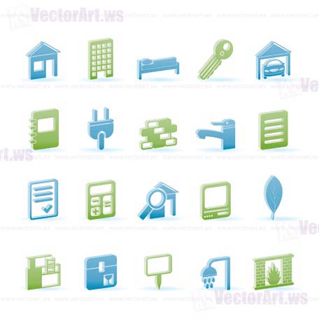 Real Estate and building icons - Vector Icon Set