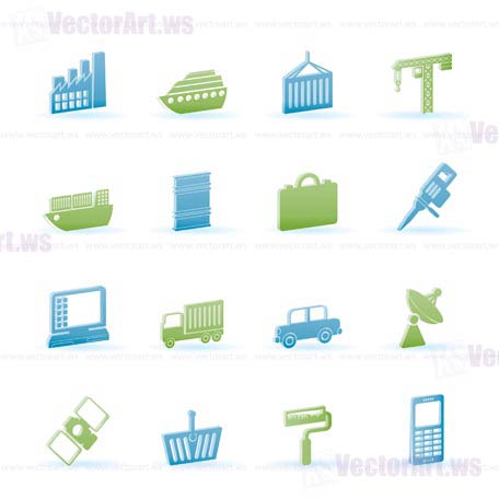 Industry and Business icons - vector icon set