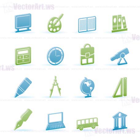 School and education icons - vector icon set