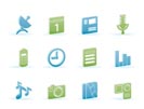 Mobile phone performance icons - vector icon set
