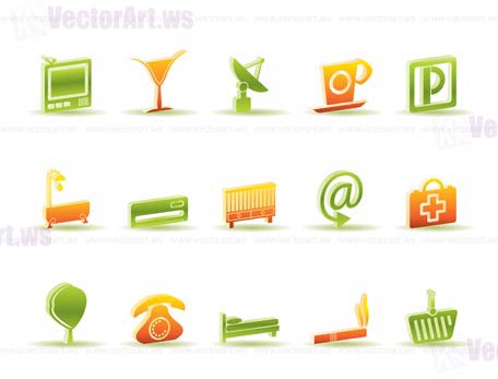 Hotel and motel icons  - Vector icon Set