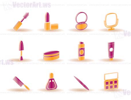 cosmetic and make up icons - vector icon set