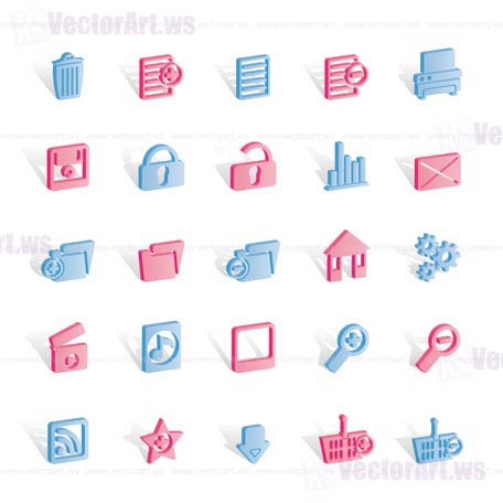 25 Detailed Internet Icons - Vector Icon Set